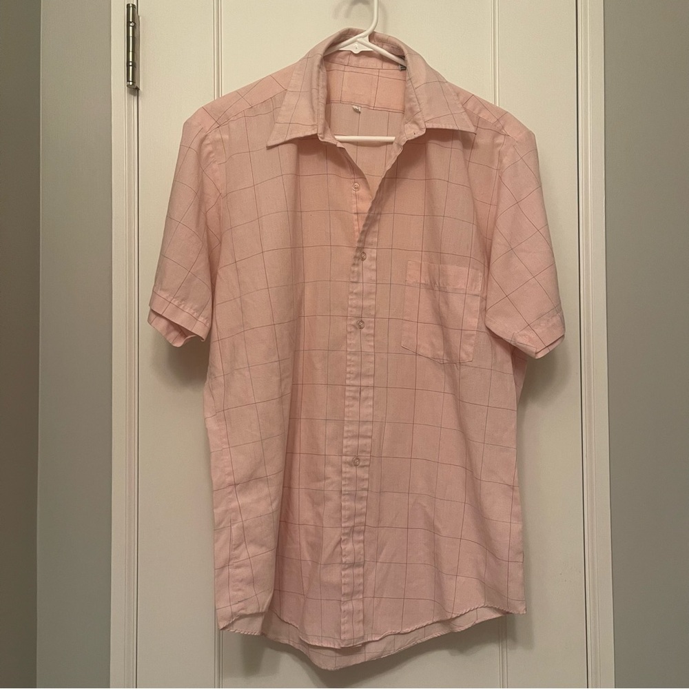 Men's Pink Checkered Shirt
